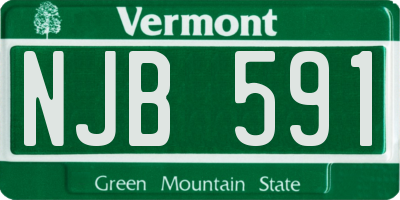 VT license plate NJB591