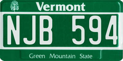 VT license plate NJB594