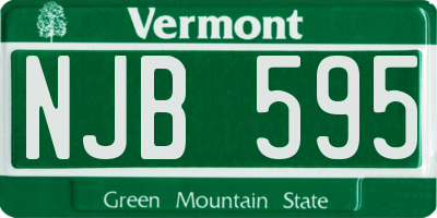 VT license plate NJB595