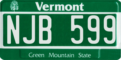 VT license plate NJB599