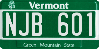 VT license plate NJB601