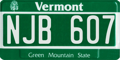 VT license plate NJB607