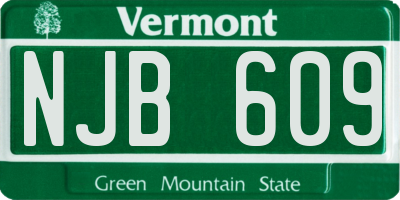 VT license plate NJB609