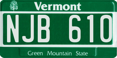 VT license plate NJB610