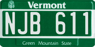 VT license plate NJB611