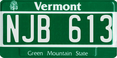 VT license plate NJB613