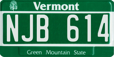 VT license plate NJB614