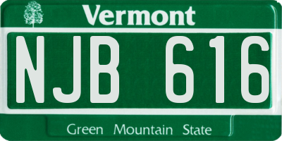 VT license plate NJB616