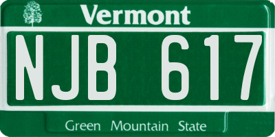 VT license plate NJB617