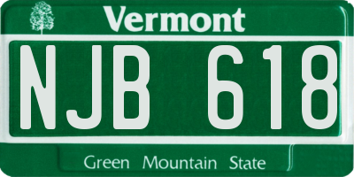 VT license plate NJB618
