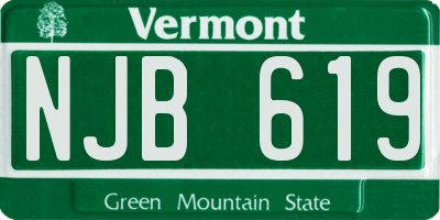VT license plate NJB619