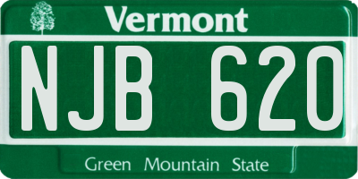 VT license plate NJB620