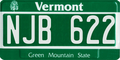 VT license plate NJB622