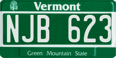 VT license plate NJB623