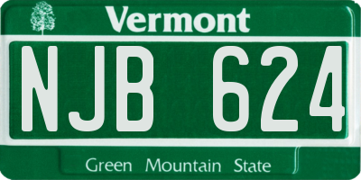 VT license plate NJB624