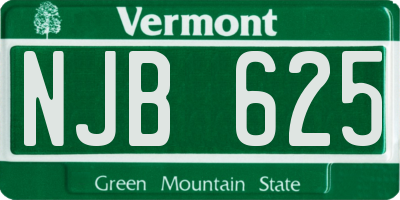 VT license plate NJB625