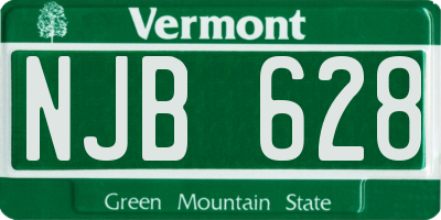 VT license plate NJB628