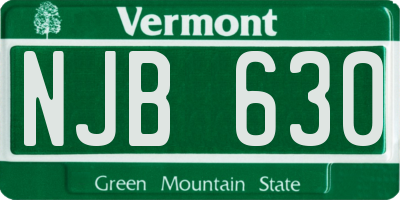 VT license plate NJB630