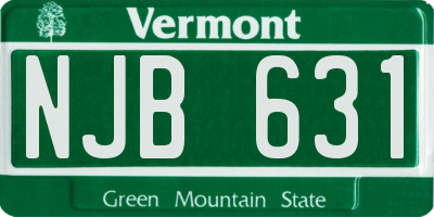 VT license plate NJB631