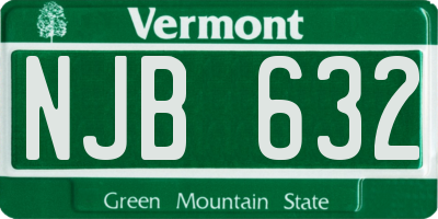 VT license plate NJB632
