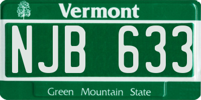 VT license plate NJB633