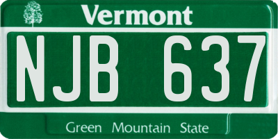 VT license plate NJB637