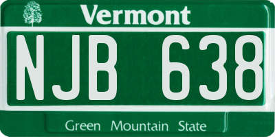 VT license plate NJB638