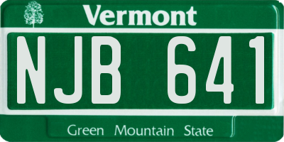 VT license plate NJB641