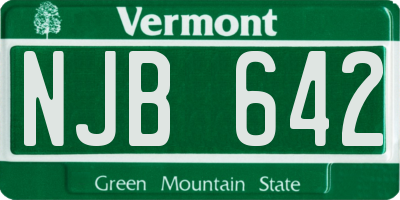 VT license plate NJB642