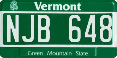 VT license plate NJB648