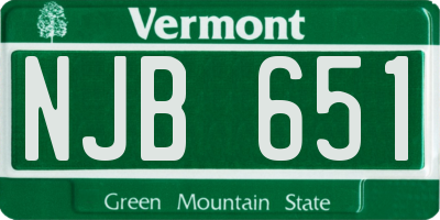 VT license plate NJB651