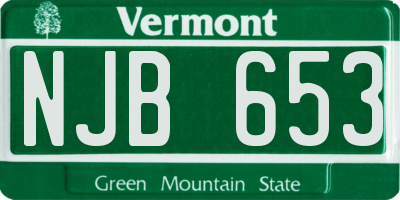 VT license plate NJB653