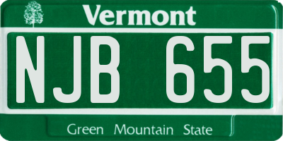 VT license plate NJB655