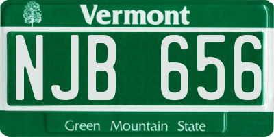 VT license plate NJB656