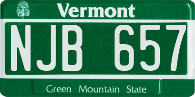 VT license plate NJB657