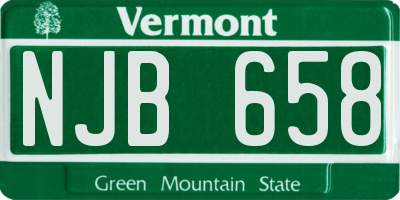 VT license plate NJB658