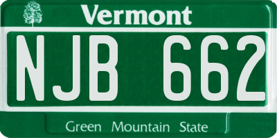 VT license plate NJB662