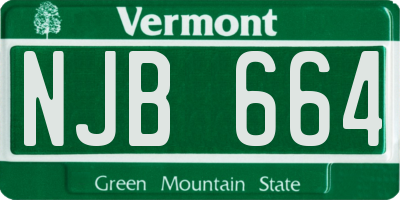 VT license plate NJB664