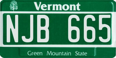 VT license plate NJB665