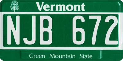 VT license plate NJB672