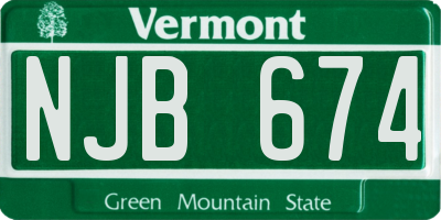 VT license plate NJB674