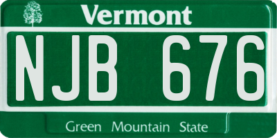 VT license plate NJB676
