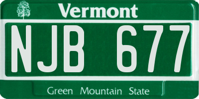 VT license plate NJB677