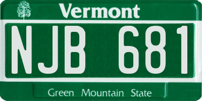VT license plate NJB681