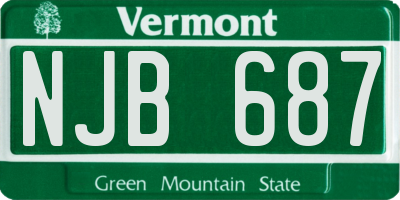 VT license plate NJB687