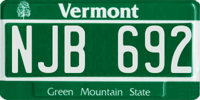 VT license plate NJB692