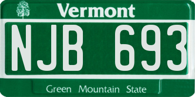 VT license plate NJB693