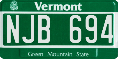 VT license plate NJB694