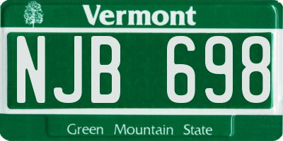 VT license plate NJB698