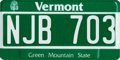 VT license plate NJB703
